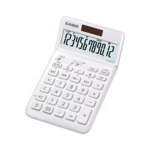 Casio JW-200SC Calculadora de Sobremesa - Pantalla LCD de 12 Digitos Inclinacion Ajustable - Alimentacion Solar y Pilas - Color Blanco