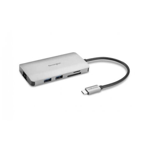Kensington UH1400P Hub USB-C 3x USB 3.2, 1x USB-C hasta 85W , 1x HDMI 2.0, Lector SD, Lector MicroSD - Color Plata