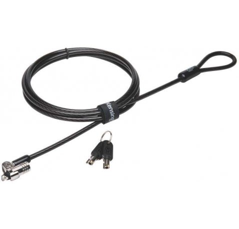 Kensington Candado con Llave Microsaver 20 - Cabezal Resistente de 10mm - Tecnologia Hidden Pin - Tecnologia de Bloqueo T-Bar - Cable de Acero Al Carbono - Enganche Superior - Plata