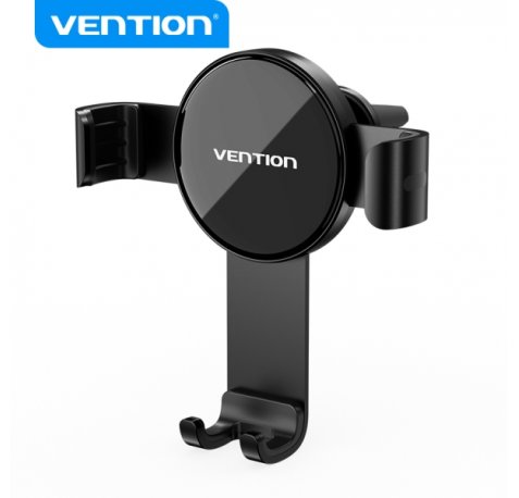 Vention Soporte Telefono Auto Sujecion Automatica - Clip Ventilacion - Estabilidad Triangular - Rotacion Libre - Color Negro