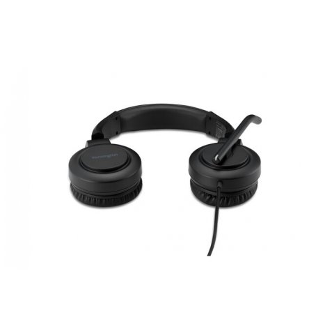 Kensington H1000 Auriculares con Microfono USB-C - Diadema Ajustable - Almohadillas Acolchadas - Controles en Cable - Cable Trenzado de 1.80m - Color Negro