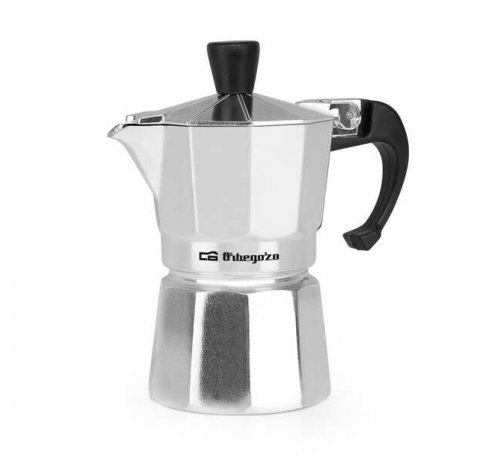 Orbegozo KF 100 Cafetera Italiana Compacta - Delicioso Cafe en una Taza - Mango Ergonomico - Valvula de Seguridad - Facil Limpieza - para Cocinas a Gas - Electricas y Vitroceramica