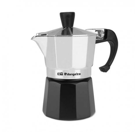 Orbegozo KFM 130 Cafetera de Aluminio Aromatica - Capacidad para una Taza - Segura y Facil de Manipular - Compatible con Diferentes Tipos de Cocinas - Facil de Limpiar