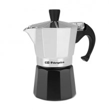 Orbegozo KFM 230 Cafetera de Aluminio para Dos Tazas - Prepara tu Cafe Favorito en Minutos con Seguridad y Comodidad - Ergonomica - Facil de Limpiar y Apta para Diferentes Tipos de Cocinas