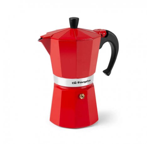 Orbegozo KFR 940 Cafetera de Aluminio - Prepara 9 Tazas de Cafe en Minutos - Compatible con Diferentes Tipos de Cocinas - Mango Ergonomico y Valvula de Seguridad - Facil de Limpiar y Mantener