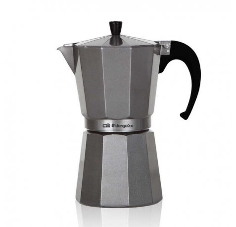 Orbegozo KFS 620 Cafetera de Aluminio Silver - Capacidad para Seis Tazas - Asa Ergonomica - Valvula de Seguridad - Ideal para Preparar Bebidas Elaboradas con Cafe