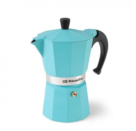 Orbegozo KFV 645 Cafetera de Aluminio - Prepara 6 Tazas de Cafe en Minutos - Compatible con Diferentes Tipos de Cocinas - Mango Ergonomico y Valvula de Seguridad - Facil de Limpiar y Mantener