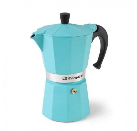 Orbegozo KFV 945 Cafetera de Aluminio - Prepara 9 Tazas de Cafe en Minutos - Compatible con Todo Tipo de Cocinas - Mango Ergonomico y Valvula de Seguridad - Facil de Limpiar y Mantener