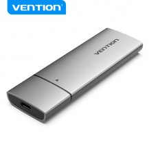 Vention Carcasa para SSD - USB 3.1 Gen 2C - 10 Gbps - Aluminio - Compatible M.2 NVMe - Incluye cable USB-C - Color Gris