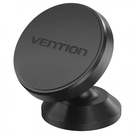 Vention Soporte Magnetico de Smartphone para Coche - Montura en Salpicadero - Aleacion de Aluminio - Silicona - Color Negro