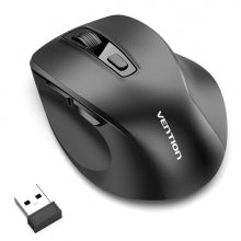 Vention Raton Ergonomico Inalambrico para Diestros - 6 Botones - 4000dpi - Bluetooth - Alcance 10m - Alimentacion a Pilas - Boton de Alternancia de Dispositivo - Color Negro