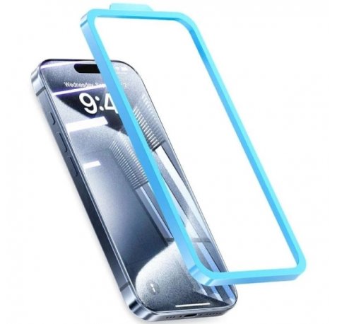 Vention Protector de Pantalla para Iphone 15 - Vidrio Templado - Herramienta de Instalacion - Color Azul