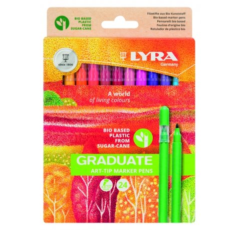 Lyra Graduate Art Tip Pack de 24 Rotuladores - Colores Surtidos