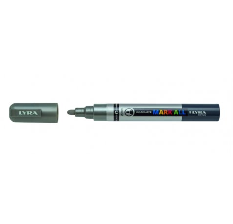 Lyra Mark All Rotulador Permanente - Multisuperficie - Punta Redonda - 2mm - Color Plata (6 uds)