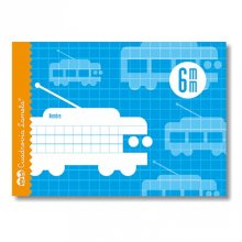 Lamela Libreta Grapada con 16 Hojas de 70g/m2 con Margen - Formato Cuarto - Pauta Cuadrovia de 6mm - Cubierta de Cartoncillo Plastificado - Papel Offset Blanco Extra - Color Azul