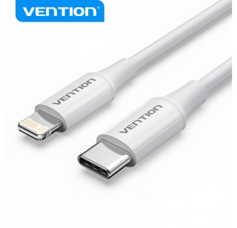 Vention Cable USB-C Macho a Lightning Macho - 1m - Color Blanco