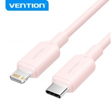 Vention Cable USB 2.0 Tipo C a Lightning - Niquelado - 27W - 3A - Color Rosa Vention Cable USB 2.0 Tipo C a Lightning - Niquelado - 27W - 3A - Color Rosa