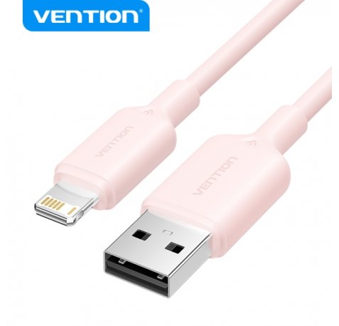 Vention Cable USB Lightning - Conector USB-A a Lightning - Transmision 480Mbps - Salida 2.4A - Color Rosa