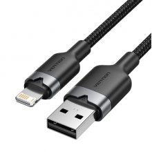 Vention Cable USB-A a Lightning 2.4A - 1m - Trenzado - Color Negro