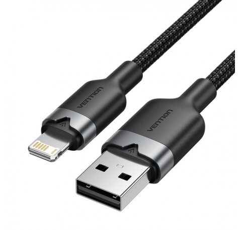 Vention Cable USB-A a Lightning 2.4A - 1m - Trenzado - Color Negro