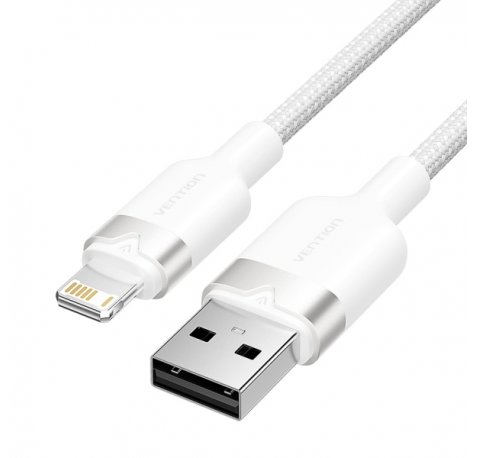 Vention Cable USB-A a Lightning 2.4A - 2m - Trenzado - Color Blanco