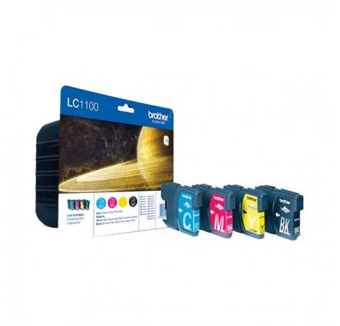Brother LC1100 Pack de 4 Cartuchos de Tinta Originales - LC1100VALBP
