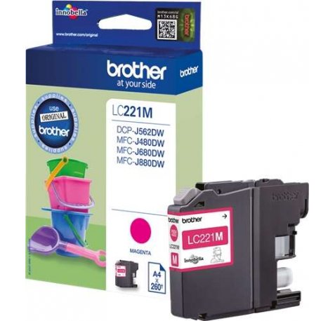 Brother LC221 Magenta Cartucho de Tinta Original - LC221MBP