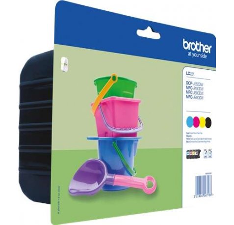 Brother LC221 Pack de 4 Cartuchos de Tinta Originales - LC221VALBP