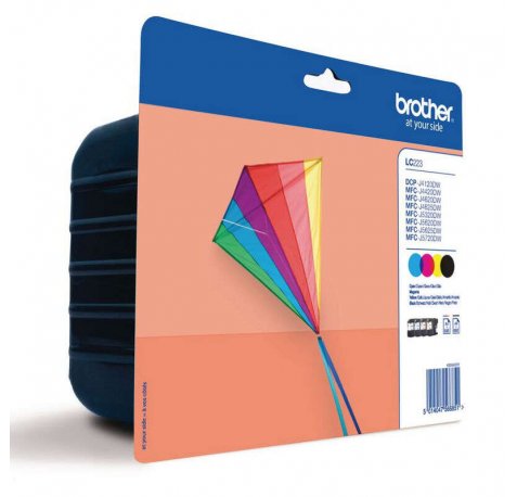 Brother LC223 Pack de 4 Cartuchos de Tinta Originales - LC223VALBP