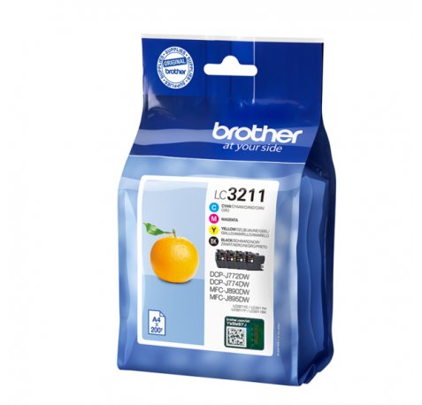 Brother LC3211 Pack de 4 Cartuchos de Tinta Originales - LC3211VAL