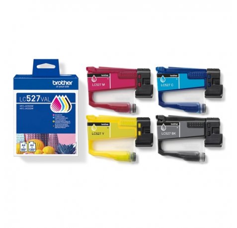 Brother LC527 Pack de 4 Cartuchos de Tinta Originales - LC527VAL