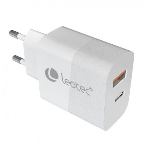 Leotec Cargador Universal 20W - 1USB-C PD + 1USB-A - Color Blanco