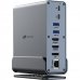 Leotec LEDS06 Docking Station USB C 15 en 1 - 2x HDMI 4K + DisplayPort - Power Delivery 100W - Ethernet Gigabit - 5x USB + USB C - Lector SD y MicroSD - Jack 3.5 mm - Color Gris Aluminio