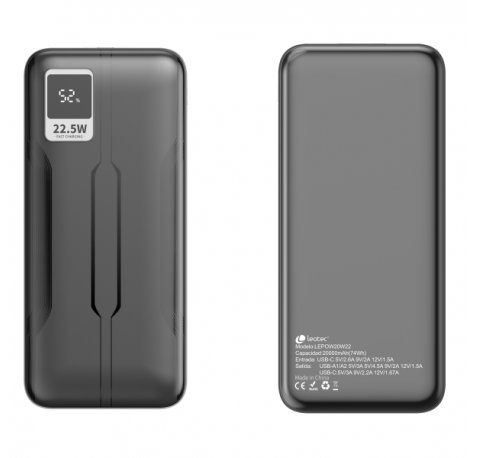 Leotec Powerbank 20.000 mAh PD 22.5W - Color Negro