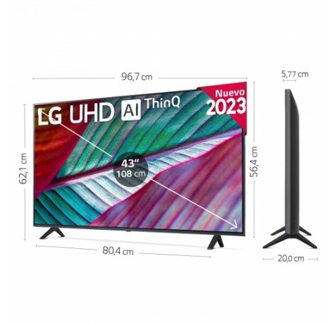 LG Televisor Smart TV 43" 4K UHD - WiFi, HDMI, USB 2.0, Bluetooth - VESA 200x200mm