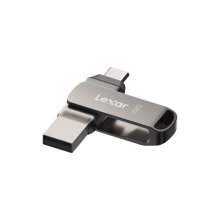 Lexar D400 JumpDrive Dual Drive Memoria USB 3.1 Type-C 32GB - Transferencia entre USB Type-C y Type-A - Velocidades hasta 130MB/s - DiseÃ±o Metalico Giratorio - Color Gris