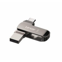 Lexar D400 JumpDrive Dual Drive Memoria USB 3.1 Type-C 128GB - Transferencias Rapidas hasta 130MB/s - Compatible con USB Type-C y Type-A - Diseño Metalico Giratorio - Color Gris