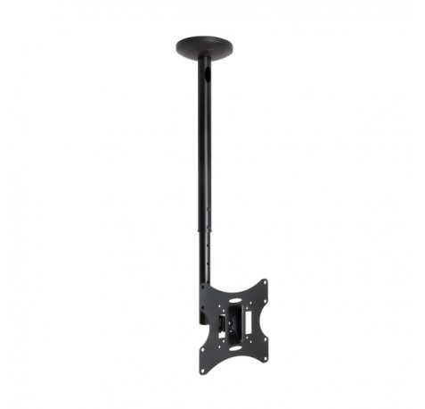 Tooq Soporte de Techo para Pantallas 23-42" - Altura, Inclinacion, Giro y Nivelacion Regulables - Gestion de Cables - Peso Max. 30kg - VESA Max. 200x200mm - Color Negro