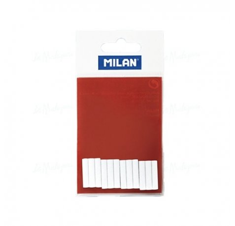 Milan Pack de 12 Gomas de Recambio Flexibles para Borrador Electrico - Color Blanco