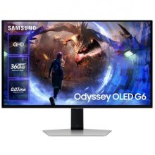 Samsung Odyssey G6 Monitor Gaming 27" OLED QHD 360Hz FreeSync Premium Pro HDR - Respuesta 0.3ms - Regulable en Altura, Giratorio e Inclinable - HDMI, DisplayPort, USB3.2 y Audio - VESA 100x100mm - Color Gris
