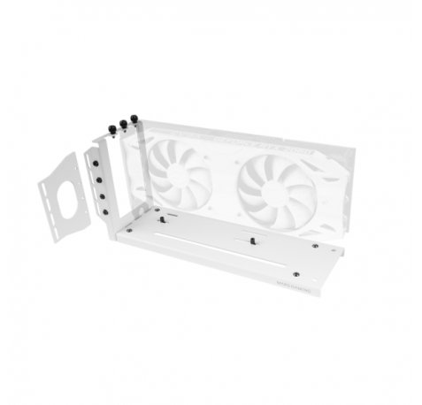 Mars Gaming MCA-GCV Soporte Vertical para Tarjeta Grafica GPU - Montaje Universal - Base Magnetica Antideslizante - Modelos hasta 3 Ranuras - 274.5x143x84mm - Color Blanco