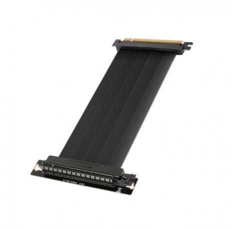 Mars Gaming MCA-PCIE40 Cable de Extension Riser PCIe 4.0 X16 Flexible - Blindaje EMI - Conector Hembra a 90Âº - Longitud 30cm - Color Negro