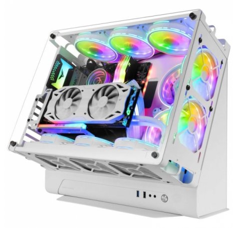 Mars Gaming MCB Caja PC Custom - Capacidad XL - Soporte Refrigeracion Liquida - Estructura Modular Doble Camara - Hasta 10 Ventiladores - Color Blanco