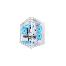 Mars Gaming MC-CURV Caja Torre ATX - Cristal Templado Curvo Continuo - Doble Camara - Conectividad USB-C y USB 3.0 - 7 Ranuras de Expansion - 343x286x353mm - Color Blanco