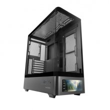 Mars Gaming MC-LCDPRO Caja Torre ATX - Pantalla IPS de 7.2â? Personalizable - Cristal Templado Frontal y Lateral - Doble Camara - 7 Ranuras de Expansion - 460x482x210mm - Color Negro