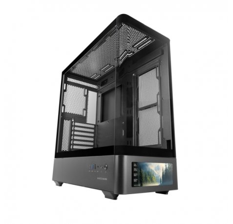 Mars Gaming MC-LCDPRO Caja Torre ATX - Pantalla IPS de 7.2â? Personalizable - Cristal Templado Frontal y Lateral - Doble Camara - 7 Ranuras de Expansion - 460x482x210mm - Color Negro