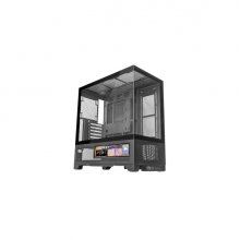 Mars Gaming MC-LCDX Caja Torre ATX - Pantalla IPS de 9.6â? Personalizable - Cristal Templado Curvo Continuo - Panel Inferior de Malla Completa - 7 Ranuras de Expansion - 443x475x246mm - Color Negro