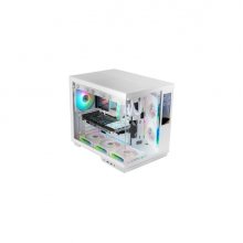 Mars Gaming MC-MIRAGE Caja Torre ATX - Pantalla IPS de 7.2â? Personalizable - Cristal Templado Frontal y Lateral - Doble Camara - 7 Ranuras de Expansion - 425x360x288mm - Color Blanco