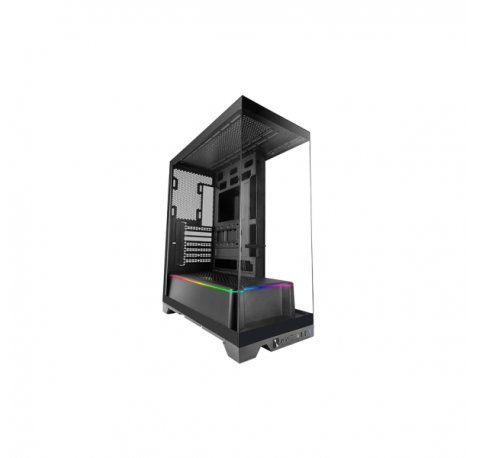 Mars Gaming MC-PRISMA Caja Torre ATX - Iluminacion ARGB Lateral y Frontal - Triple Cristal Templado - Soporte para Refrigeracion Liquida hasta 360mm - 7 Ranuras de Expansion - 525x449x230mm - Color Negro