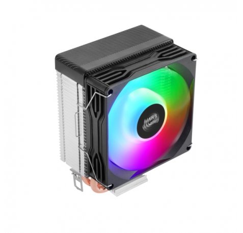 Mars Gaming MCPU-X2 Disipador CPU - Potencia TDP hasta 150W - 2 Tubos - Silencioso - Ventilador PWM FDB de 120mm - Incluye Accesorios - Iluminacion FRGB - 9.3x6.4x13.2cm - Color Negro